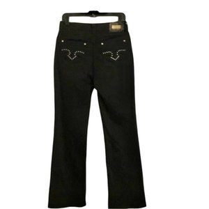 LAWMANS Studded Western Black Sexy Slim hip Straight Leg Cowgirl Denim Jeans